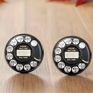 Retro Rotary Phone Dial Earrings‎